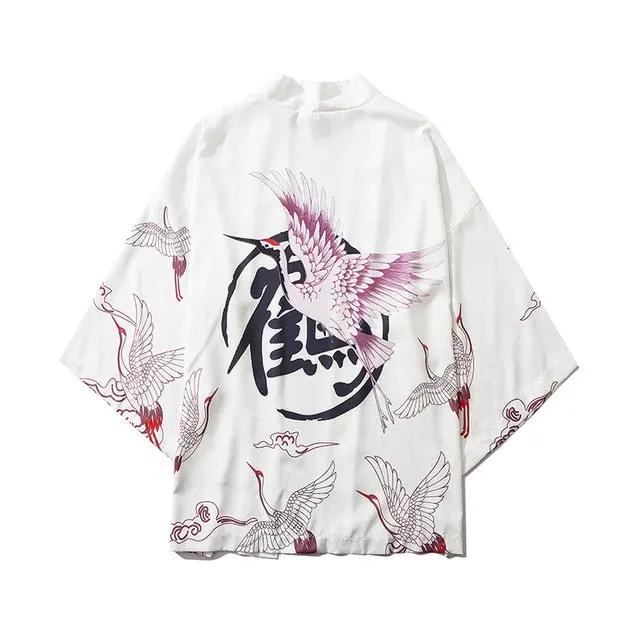 Japan Streetwear Man Beach Kimono Cardigan Cosplay Shirt Blouse for Men Unisex Japanese Yukata Kimonos by Vimost Shop