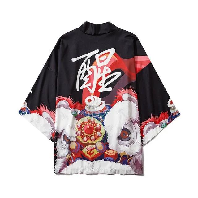 Japan Streetwear Man Beach Kimono Cardigan Cosplay Shirt Blouse for Men Unisex Japanese Yukata Kimonos by Vimost Shop