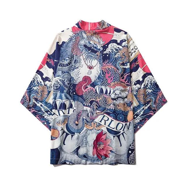 Japan Streetwear Man Beach Kimono Cardigan Cosplay Shirt Blouse for Men Unisex Japanese Yukata Kimonos by Vimost Shop