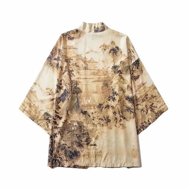 Japan Streetwear Man Beach Kimono Cardigan Cosplay Shirt Blouse for Men Unisex Japanese Yukata Kimonos by Vimost Shop