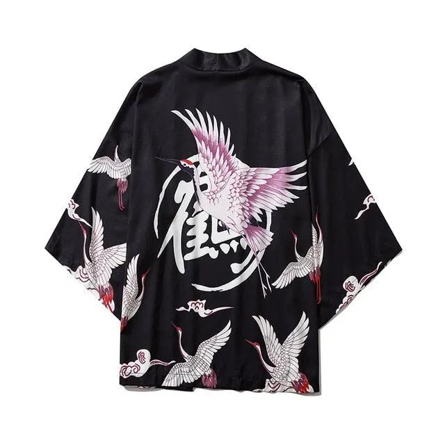Japan Streetwear Man Beach Kimono Cardigan Cosplay Shirt Blouse for Men Unisex Japanese Yukata Kimonos by Vimost Shop