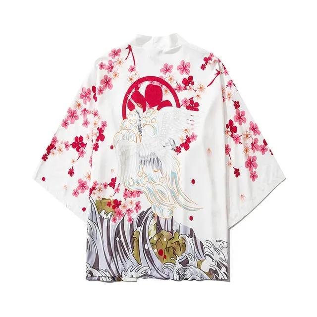Japan Streetwear Man Beach Kimono Cardigan Cosplay Shirt Blouse for Men Unisex Japanese Yukata Kimonos by Vimost Shop