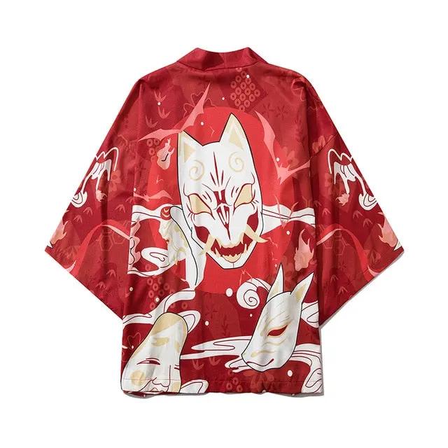 Japan Streetwear Man Beach Kimono Cardigan Cosplay Shirt Blouse for Men Unisex Japanese Yukata Kimonos by Vimost Shop