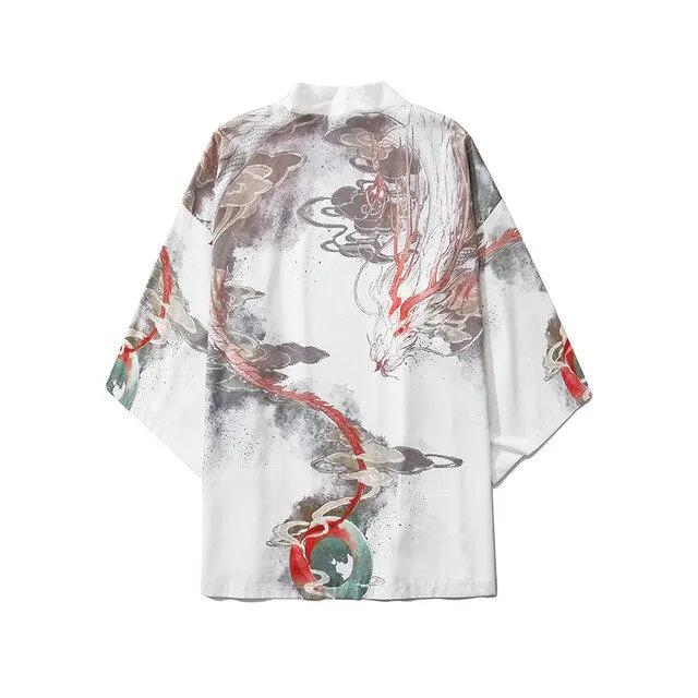 Men Women Chinese Style Anime Panda Samurai Kimono Streetwear Cardigan Japanese Robe Female Clothing by Vimost Shop