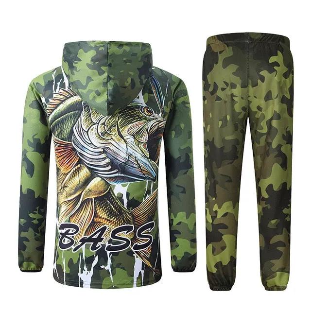 Fishing t Shirts Anti UV Sun Protection Long Sleeve mens Camouflage Fishing Jacket Set Shirt Clothing Clothes Big by Vimost Shop