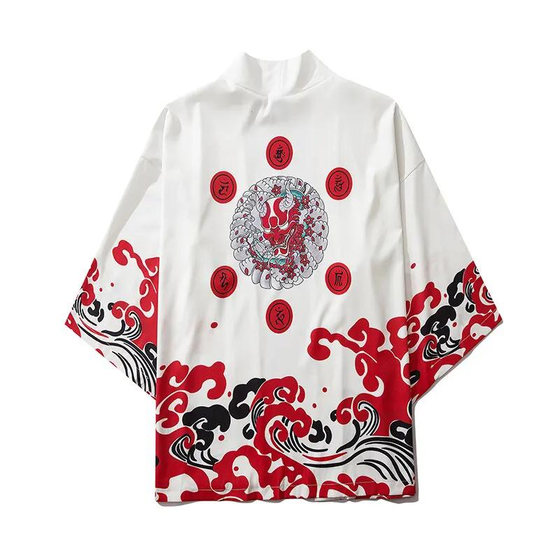 Japanese Demon Kimono Men Cardigan Shirt Yukata Man Haori Obi Clothes Tradition Clothing Male China Kimono Robe by Vimost Shop