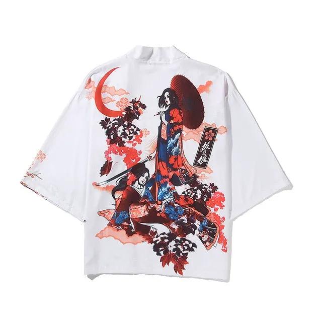 i Japanese Style Anime Tiger Cardigan Kimono Cosplay Harajuku Women Men Yukata Streetwear White Traditional Robe Tops by Vimost Shop