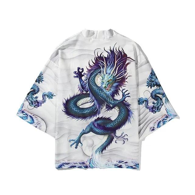 i Japanese Style Anime Tiger Cardigan Kimono Cosplay Harajuku Women Men Yukata Streetwear White Traditional Robe Tops by Vimost Shop