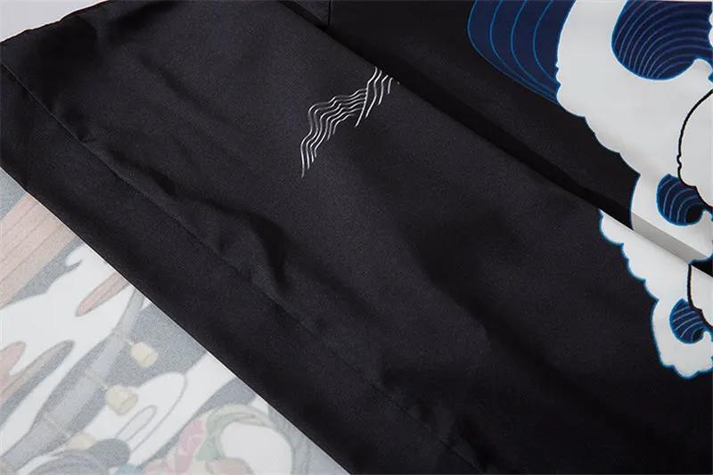 Men Women Chinese Style Anime Panda Samurai Kimono Streetwear Cardigan Japanese Robe Female Clothing by Vimost Shop