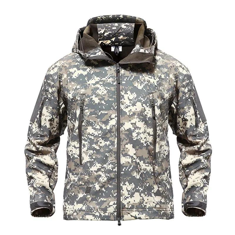 Army Camouflage Airsoft Jacket Men Military Tactical Jacket Winter Waterproof Softshell Jacket Windbreaker Hunt Clothes by Vimost Shop