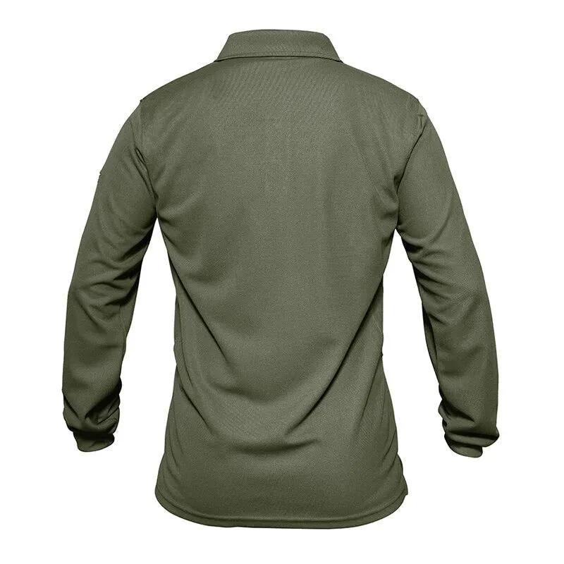 Men Tactical T-shirts Summer Quick Dry Performance Airsoft T-shirts Long Sleeve Lightweight Pique Jersey Golf T-shirts by Vimost Shop