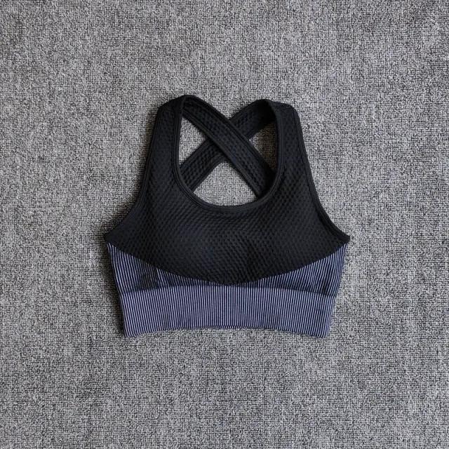 6 Colors Yoga Sport Bra Sexy Back Padded Cross Straps Top Shockproof Breathable Fitness Running Gym Vest Sports Top by Vimost Shop