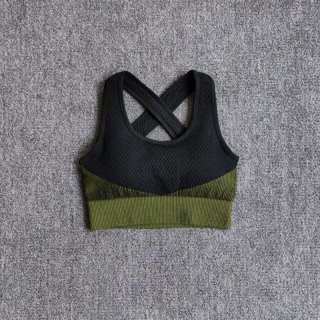 6 Colors Yoga Sport Bra Sexy Back Padded Cross Straps Top Shockproof Breathable Fitness Running Gym Vest Sports Top by Vimost Shop