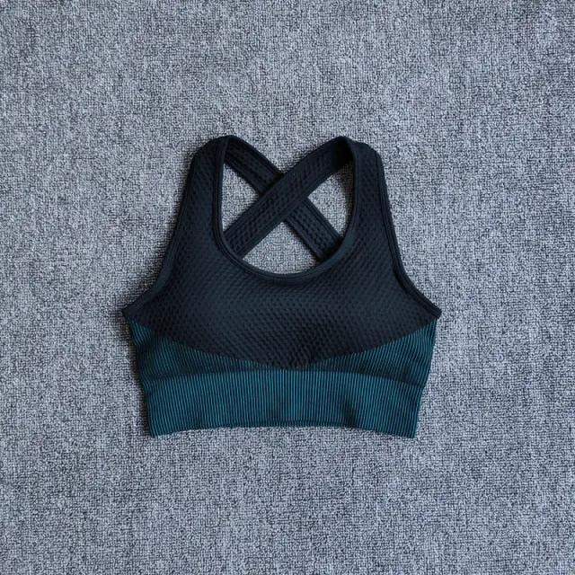 6 Colors Yoga Sport Bra Sexy Back Padded Cross Straps Top Shockproof Breathable Fitness Running Gym Vest Sports Top by Vimost Shop