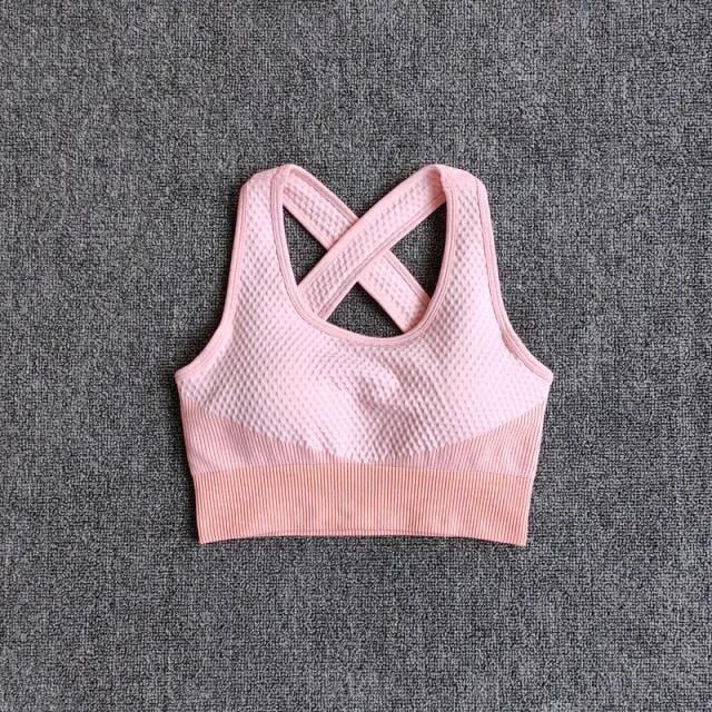 6 Colors Yoga Sport Bra Sexy Back Padded Cross Straps Top Shockproof Breathable Fitness Running Gym Vest Sports Top by Vimost Shop