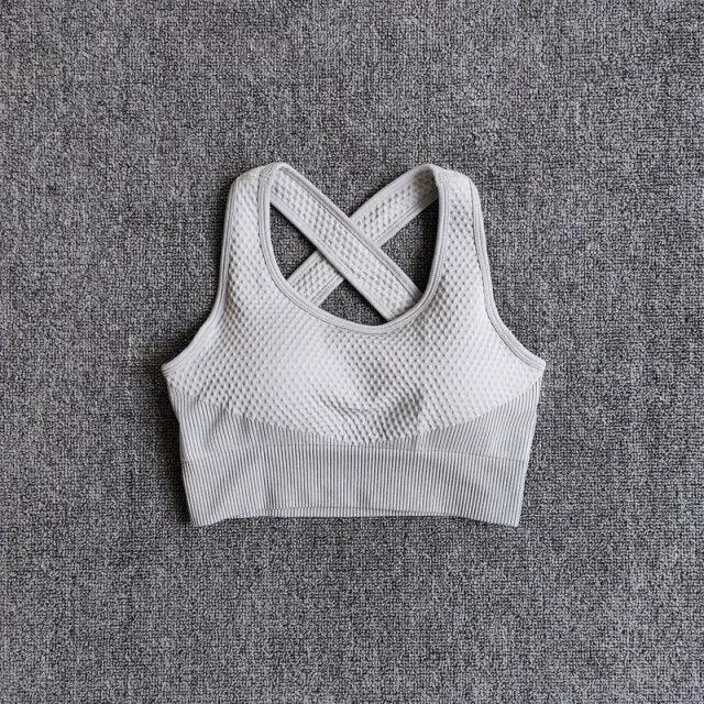 6 Colors Yoga Sport Bra Sexy Back Padded Cross Straps Top Shockproof Breathable Fitness Running Gym Vest Sports Top by Vimost Shop