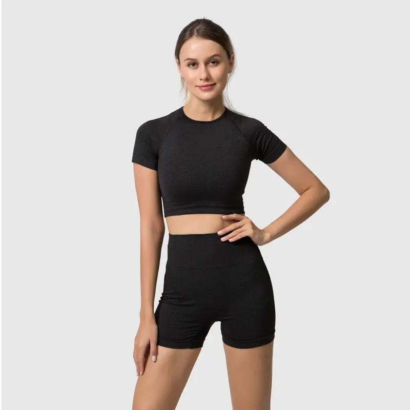2/3/5PCS Seamless Women Yoga Set Workout Sportswear Gym Clothing Fitness Long Sleeve Crop Top High Waist Leggings Sports Suits by Vimost Shop