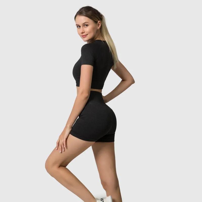 2/3/5PCS Seamless Women Yoga Set Workout Sportswear Gym Clothing Fitness Long Sleeve Crop Top High Waist Leggings Sports Suits by Vimost Shop