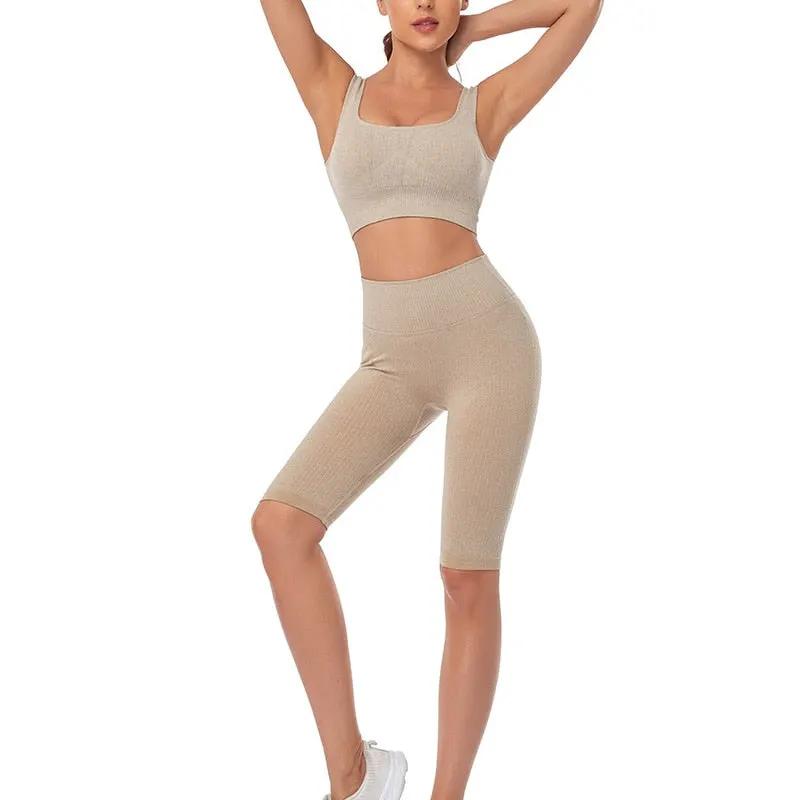Yoga Set Seamless Women's Sportswear Workout Clothes Athletic Wear Gym Legging Fitness Bra Crop Top Long Sleeve Sports Suits by Vimost Shop