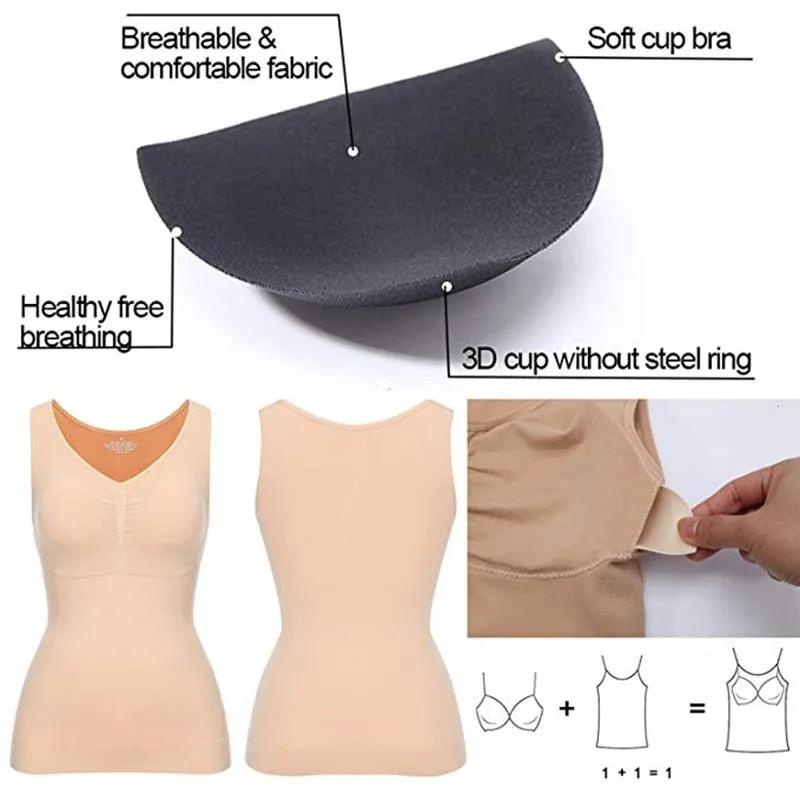 Tank Tops for Women with Built in Bra Shelf Bra Casual Wide Strap Basic Camisole Sleeveless Top Shaper with Removable Bra by Vimost Shop