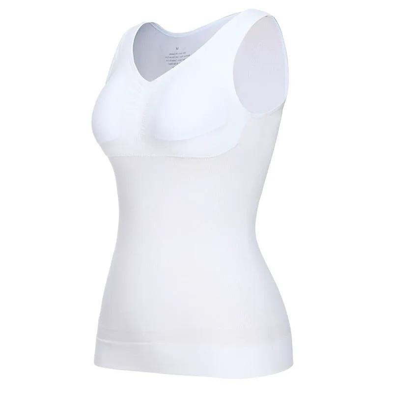 Tank Tops for Women with Built in Bra Shelf Bra Casual Wide Strap Basic Camisole Sleeveless Top Shaper with Removable Bra by Vimost Shop