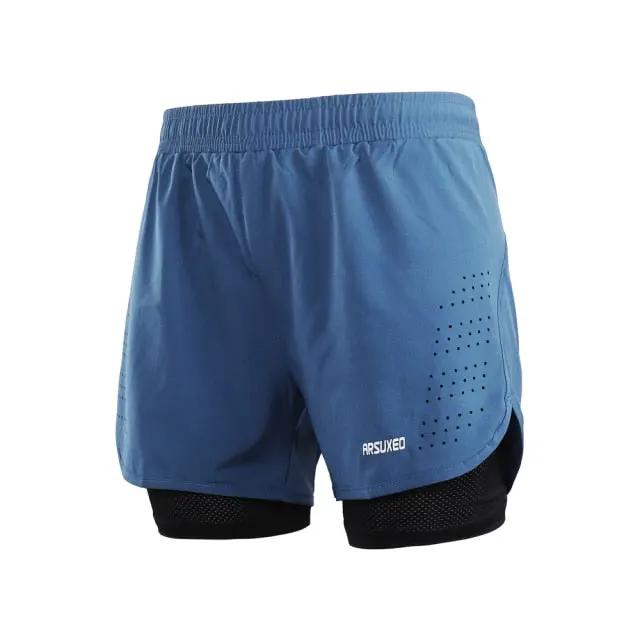 Men Running Shorts Outdoor Sports Training Exercise Jogging Gym Fitness 2 in 1 Shorts with Longer Liner Quick dry by Vimost Shop