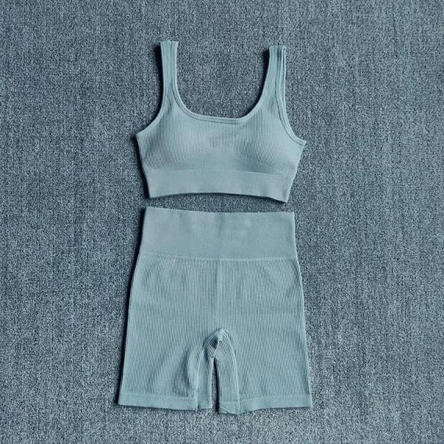 2PCS Women Yoga Set Gym Set Sexy Bra Seamless Sports Shorts Workout Running Clothing Gym Wear Athletic Sport Suit by Vimost Shop