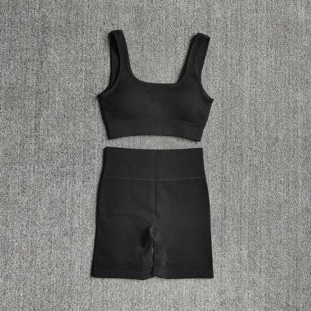 2PCS Women Yoga Set Gym Set Sexy Bra Seamless Sports Shorts Workout Running Clothing Gym Wear Athletic Sport Suit by Vimost Shop
