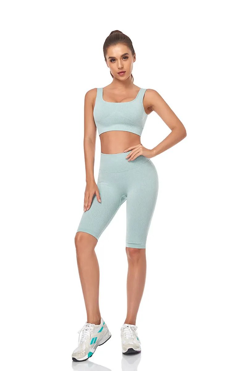 Seamless Women Yoga Set Sports Bra Sports Shorts Fitness Wear Outfit 2 Piece Gym Yoga Sets Workout Suits by Vimost Shop