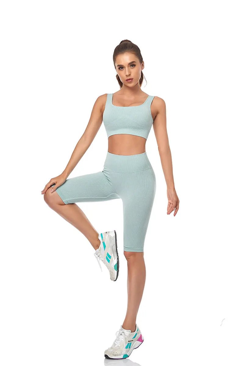 Seamless Women Yoga Set Sports Bra Sports Shorts Fitness Wear Outfit 2 Piece Gym Yoga Sets Workout Suits by Vimost Shop