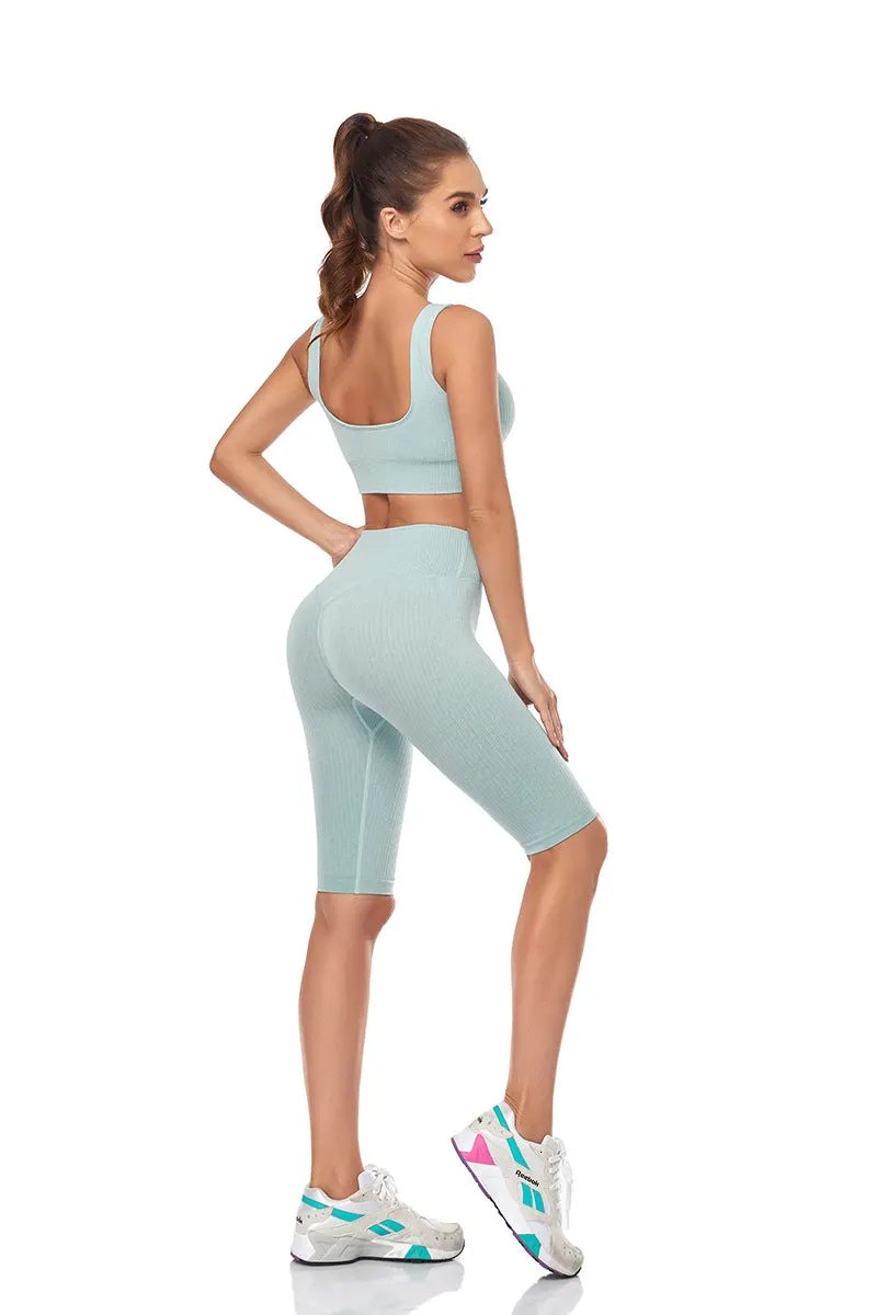 Seamless Women Yoga Set Sports Bra Sports Shorts Fitness Wear Outfit 2 Piece Gym Yoga Sets Workout Suits by Vimost Shop