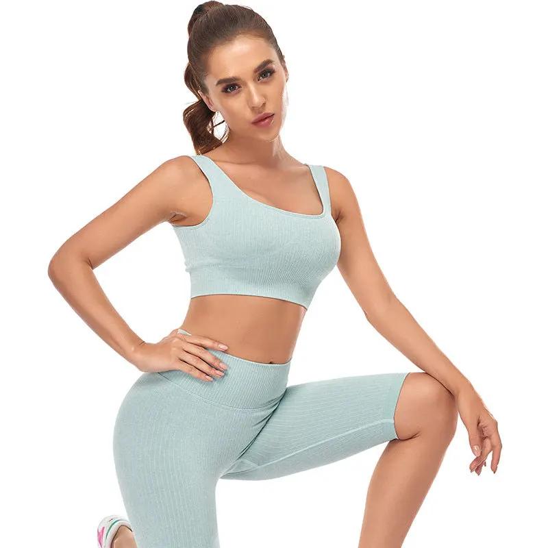 Seamless Women Yoga Set Sports Bra Sports Shorts Fitness Wear Outfit 2 Piece Gym Yoga Sets Workout Suits by Vimost Shop