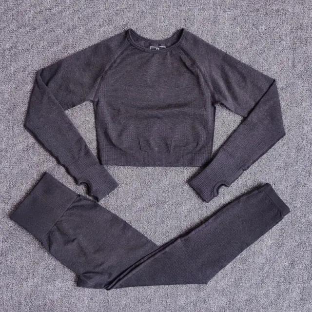 2/3/5PCS Seamless Women Yoga Set Workout Sportswear Gym Clothing Fitness Long Sleeve Crop Top High Waist Leggings Sports Suits by Vimost Shop