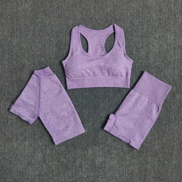 2/3/5PCS Seamless Women Yoga Set Workout Sportswear Gym Clothing Fitness Long Sleeve Crop Top High Waist Leggings Sports Suits by Vimost Shop