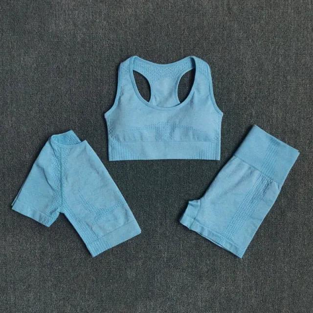 2/3/5PCS Seamless Women Yoga Set Workout Sportswear Gym Clothing Fitness Long Sleeve Crop Top High Waist Leggings Sports Suits by Vimost Shop