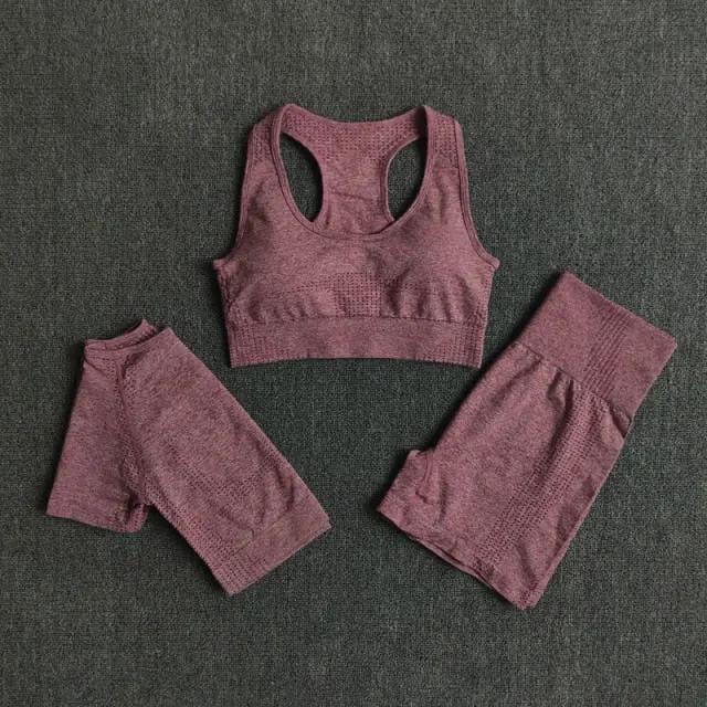 2/3/5PCS Seamless Women Yoga Set Workout Sportswear Gym Clothing Fitness Long Sleeve Crop Top High Waist Leggings Sports Suits by Vimost Shop