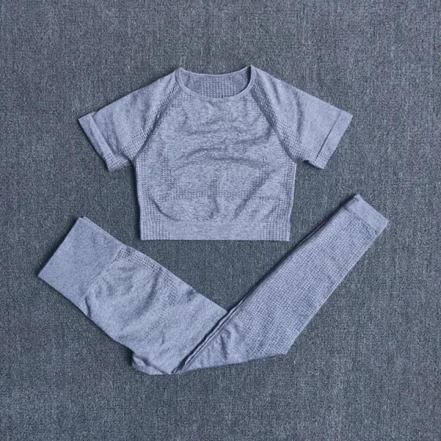 2/3/5PCS Seamless Women Yoga Set Workout Sportswear Gym Clothing Fitness Long Sleeve Crop Top High Waist Leggings Sports Suits by Vimost Shop