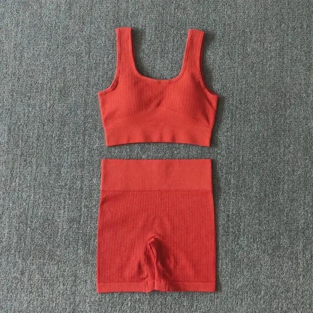 2PCS Women Yoga Set Gym Set Sexy Bra Seamless Sports Shorts Workout Running Clothing Gym Wear Athletic Sport Suit by Vimost Shop