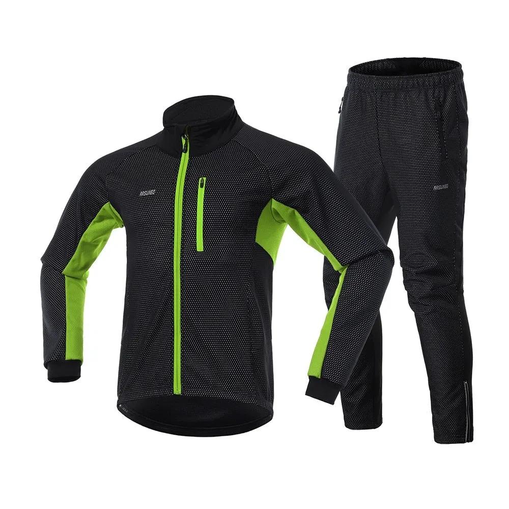 Men Winter Thermal Cycling Jacket Set Windproof Waterproof Warm Bike Jacket MTB Pant Bicycle Suit Cycling Clothing by Vimost Shop