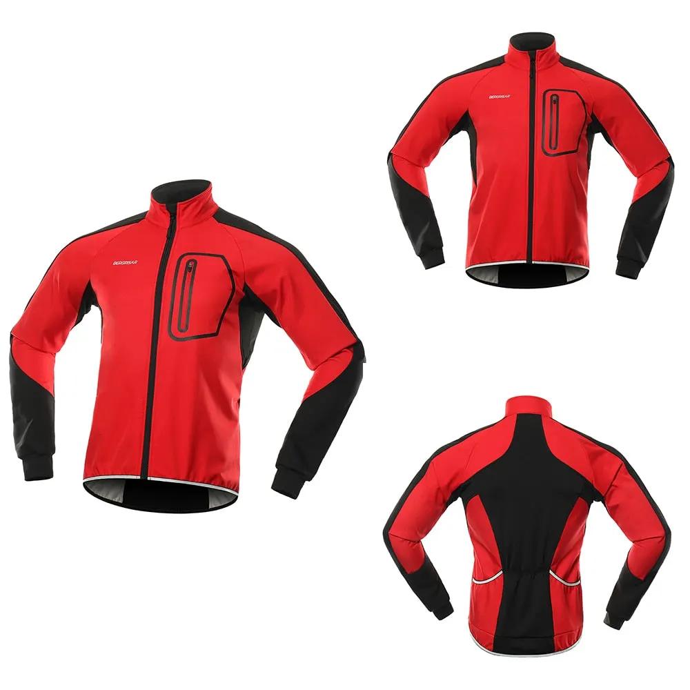 Cycling Jacket Men Winter Thermal Softshell Windproof Waterproof Bike Jacket MTB Coat Bicycle Clothing Reflective by Vimost Shop