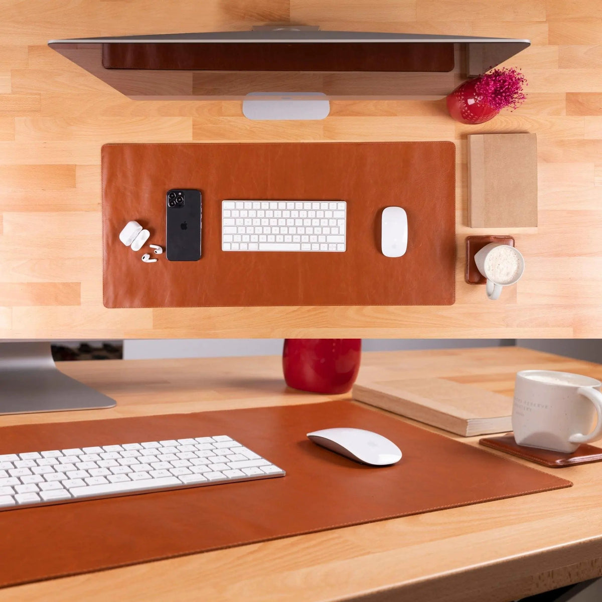 Rawlins Leather Desk Pads - 36x19 and 14.6x31.5 Inches by TORONATA