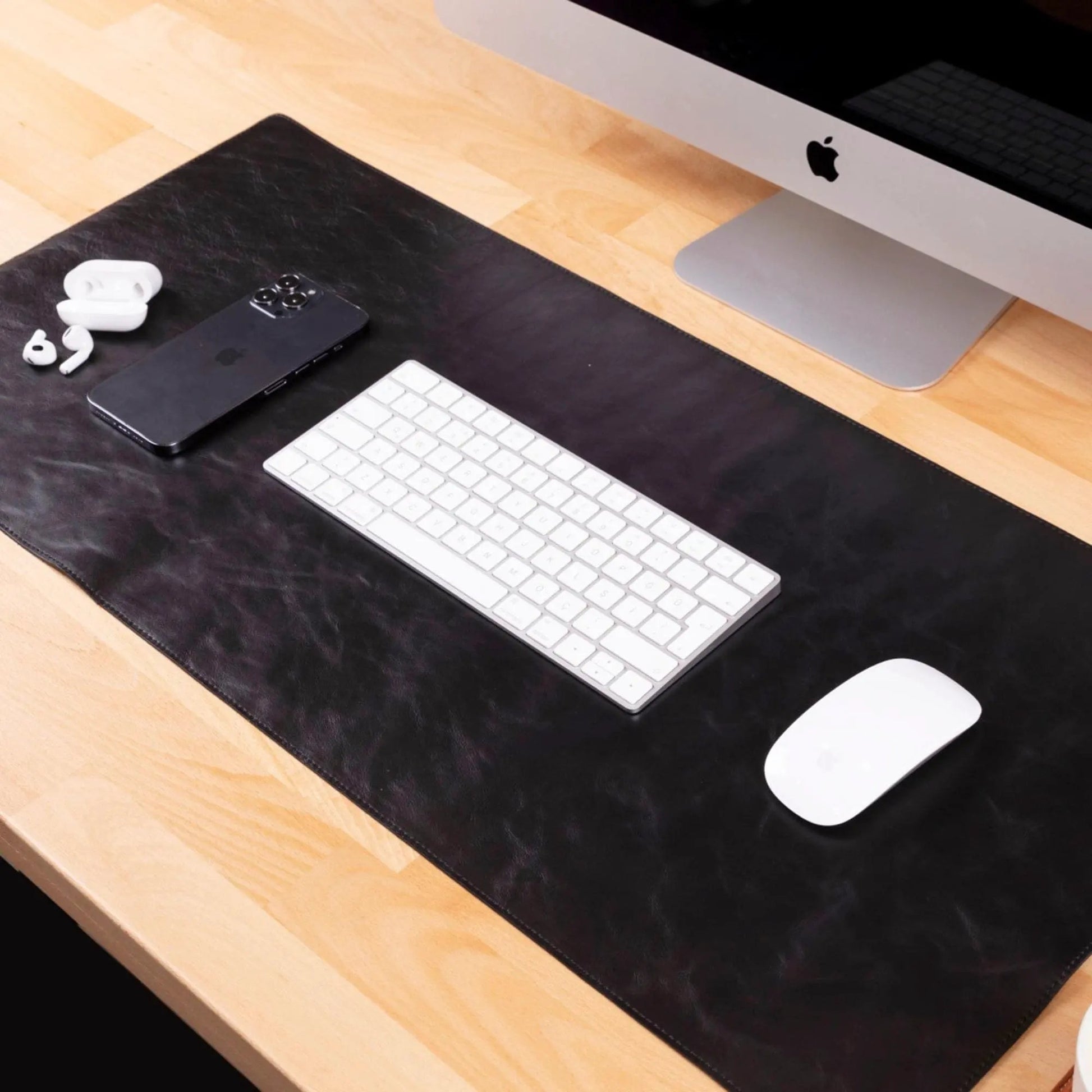 Rawlins Leather Desk Pads - 36x19 and 14.6x31.5 Inches by TORONATA