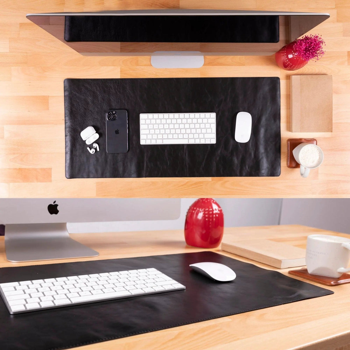 Rawlins Leather Desk Pads - 36x19 and 14.6x31.5 Inches by TORONATA