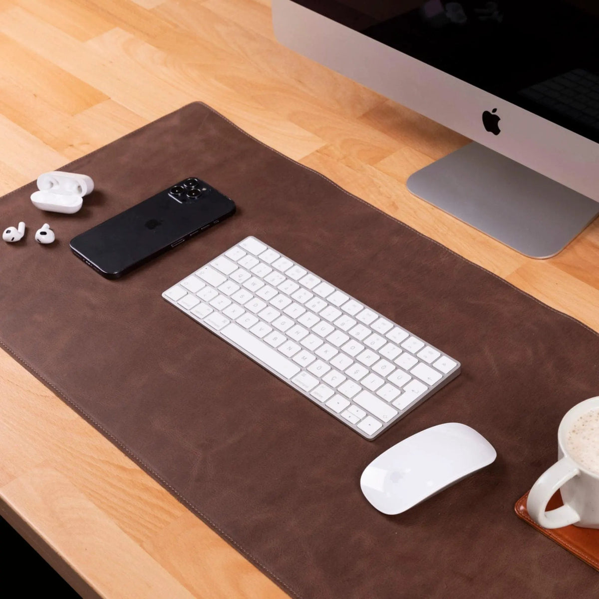 Rawlins Leather Desk Pads - 36x19 and 14.6x31.5 Inches by TORONATA
