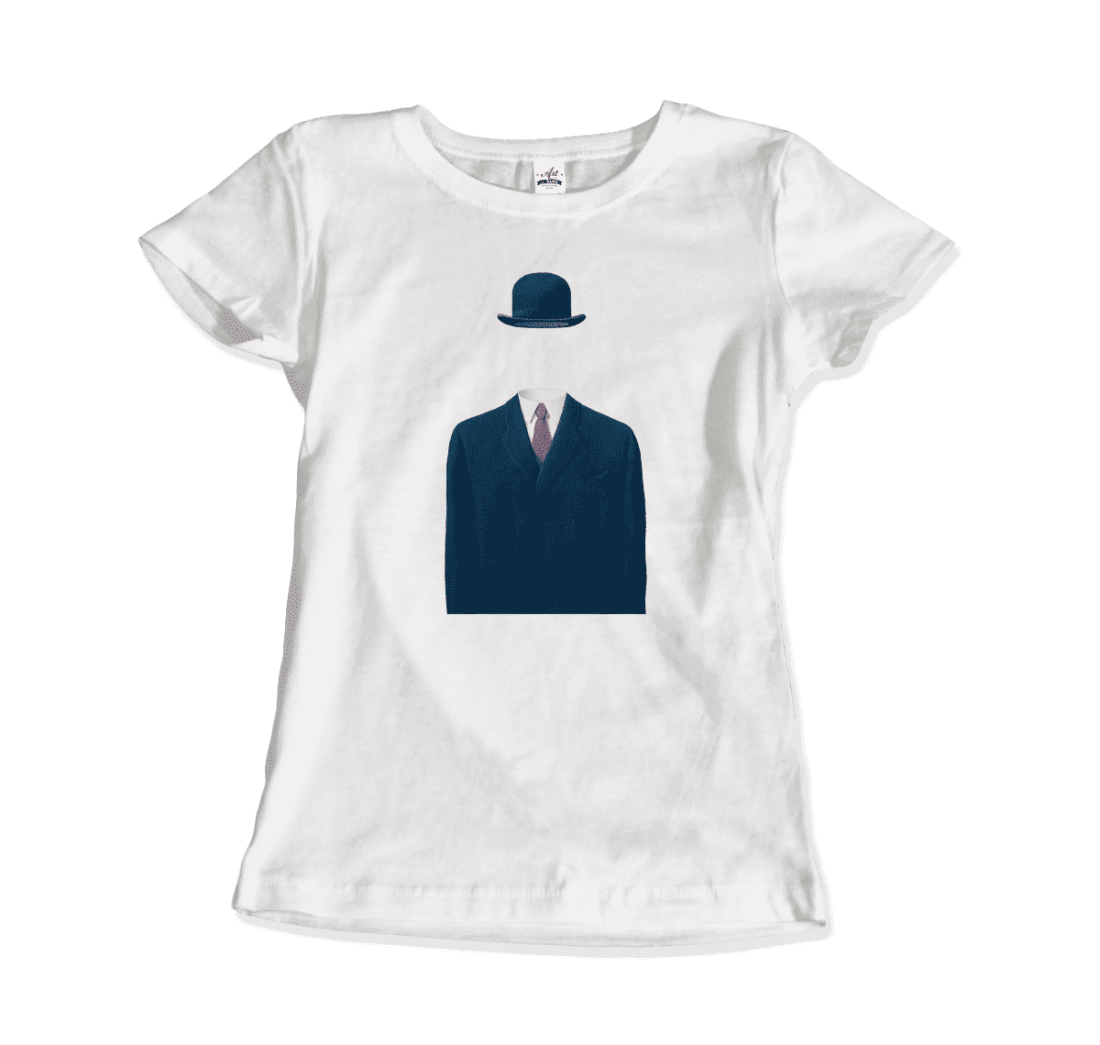 Rene Magritte Man in a Bowler Hat, 1964 artwork t-shirt by Art-O-Rama Shop