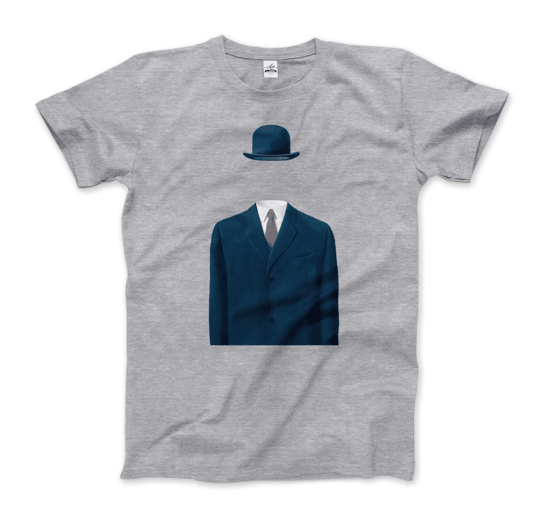 Rene Magritte Man in a Bowler Hat, 1964 artwork t-shirt by Art-O-Rama Shop