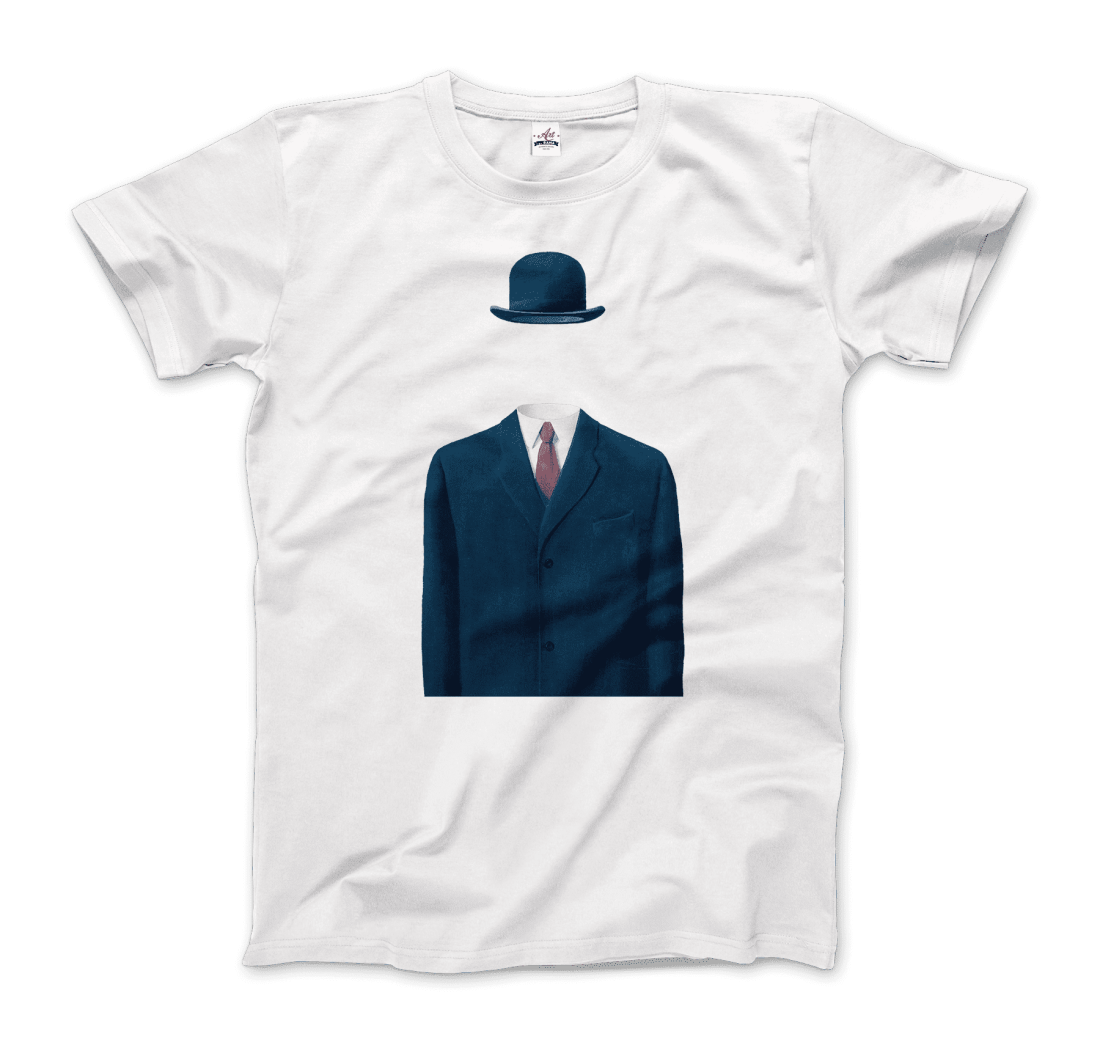 Rene Magritte Man in a Bowler Hat, 1964 artwork t-shirt by Art-O-Rama Shop
