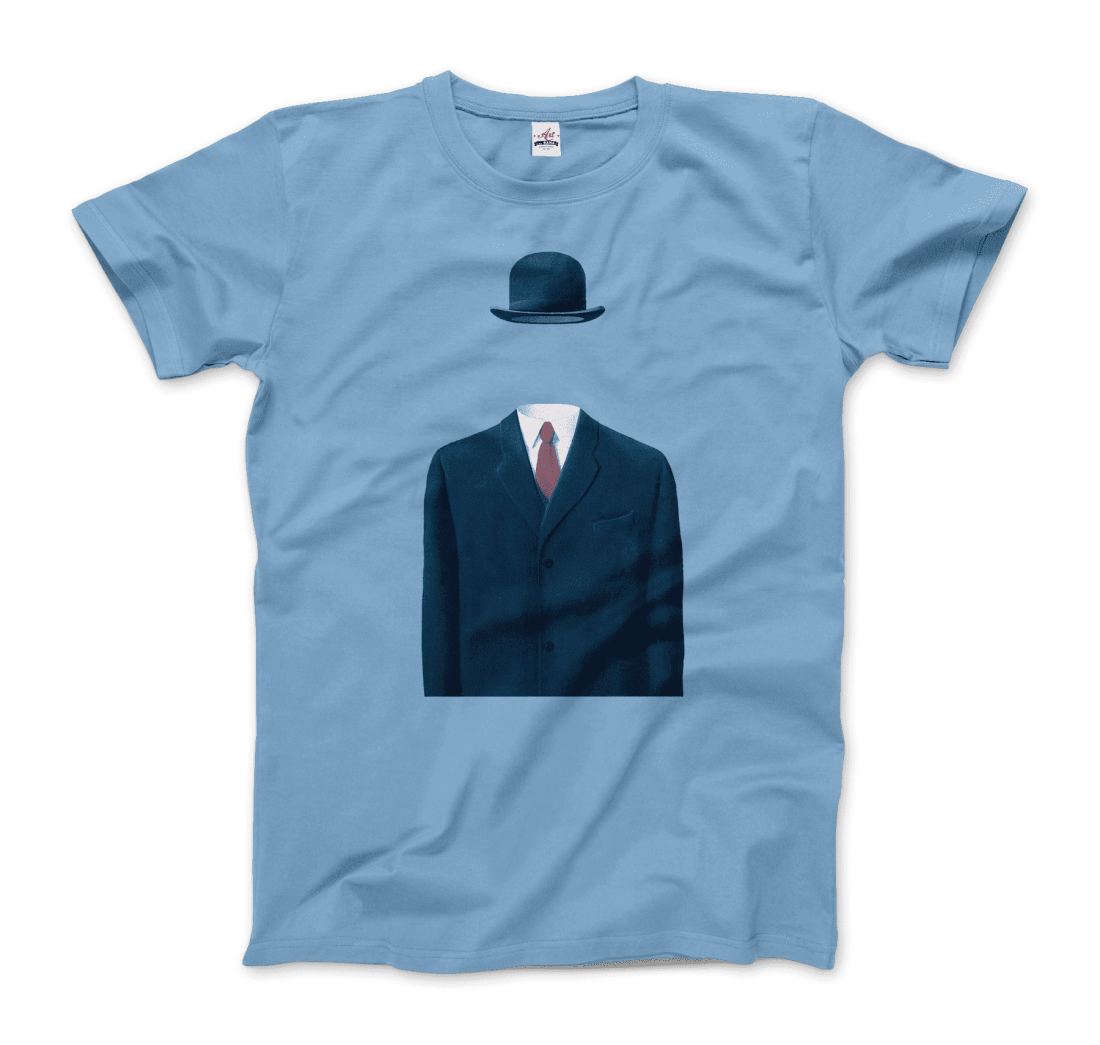 Rene Magritte Man in a Bowler Hat, 1964 artwork t-shirt by Art-O-Rama Shop