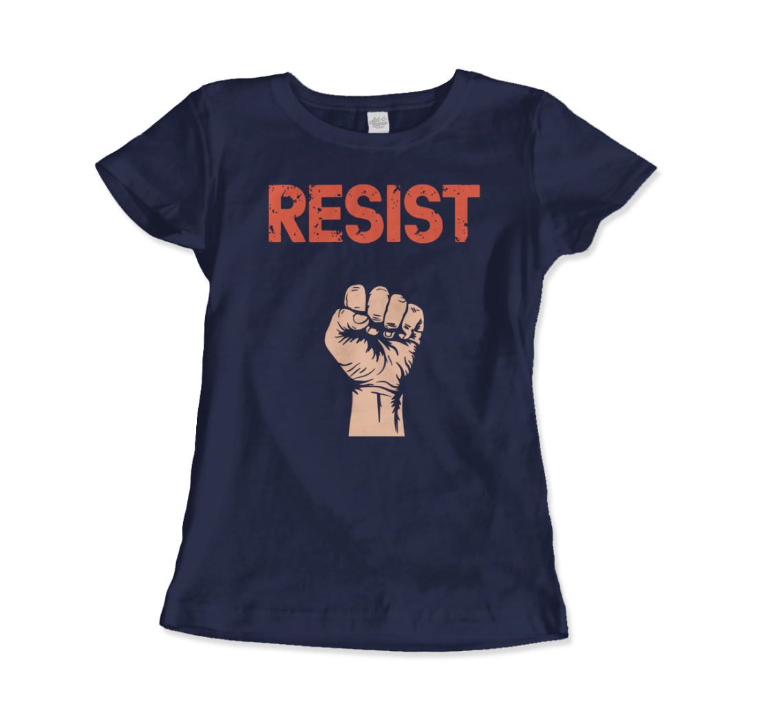 Resist Raised Fist with Distressed Design t-shirt by Art-O-Rama Shop