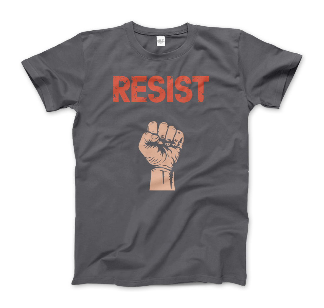 Resist Raised Fist with Distressed Design t-shirt by Art-O-Rama Shop